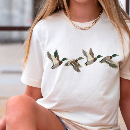 Patchwork Mallard Duck Graphic T-Shirt | Gildan : White / Large