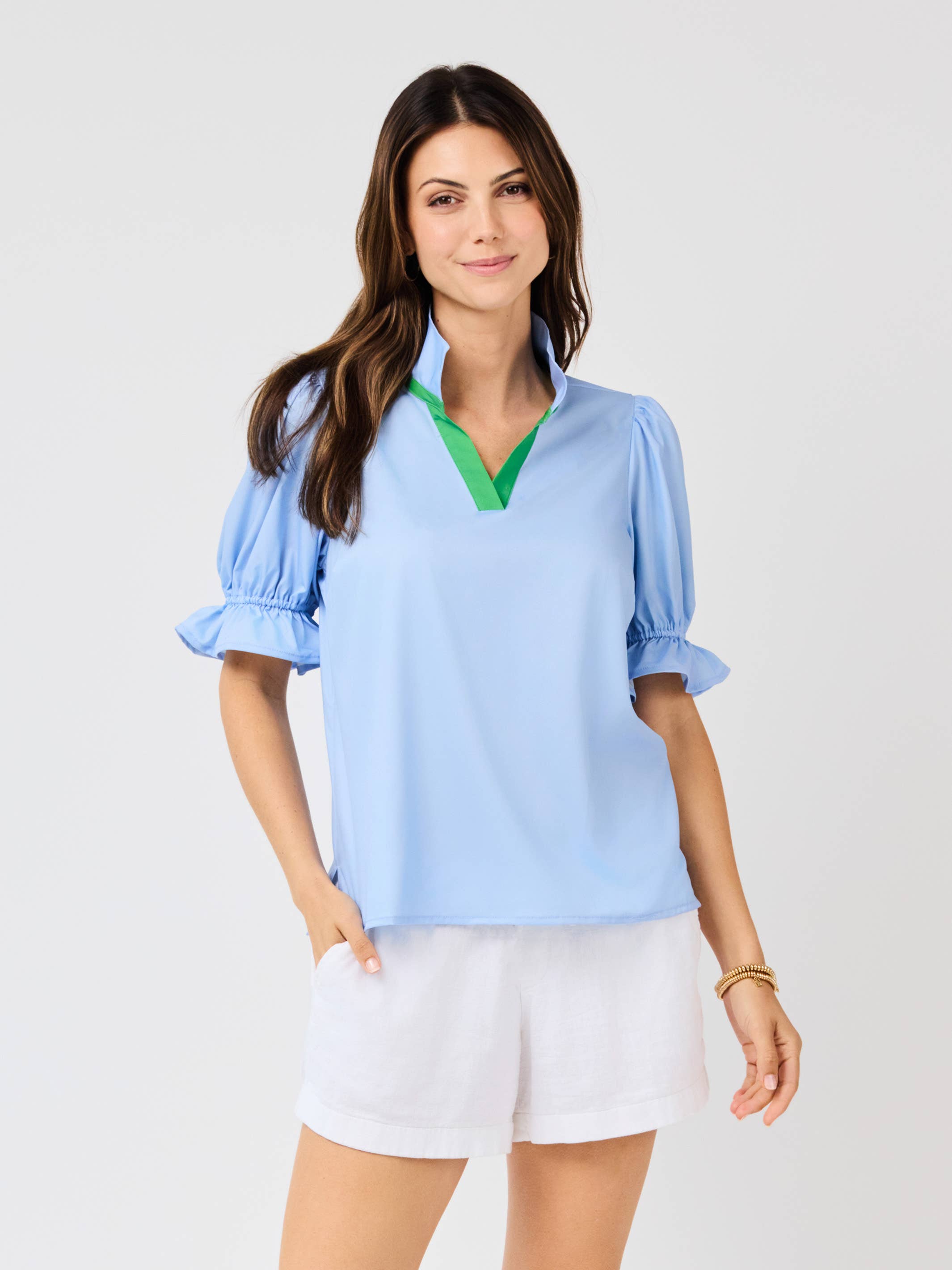 Mary Square Jessica Top | Light Blue
