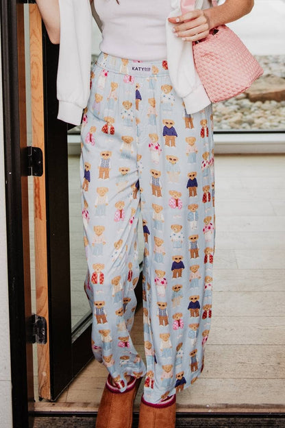 Teddy Bears Boxer Pants Women: Light Blue KATYDID