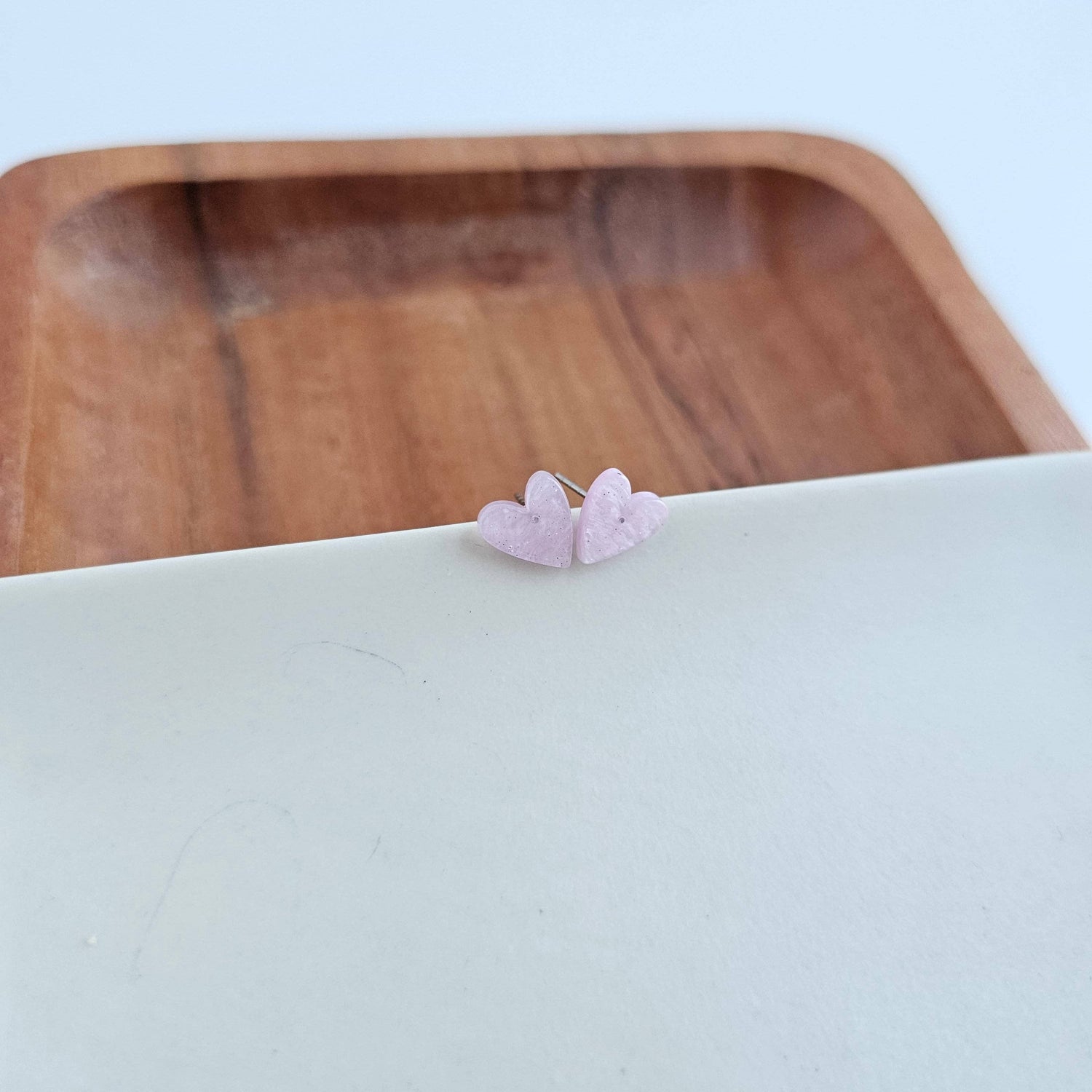 Hand Drawn Heart Studs - Lavender Purple // Jewelry, Earrings, Valentine