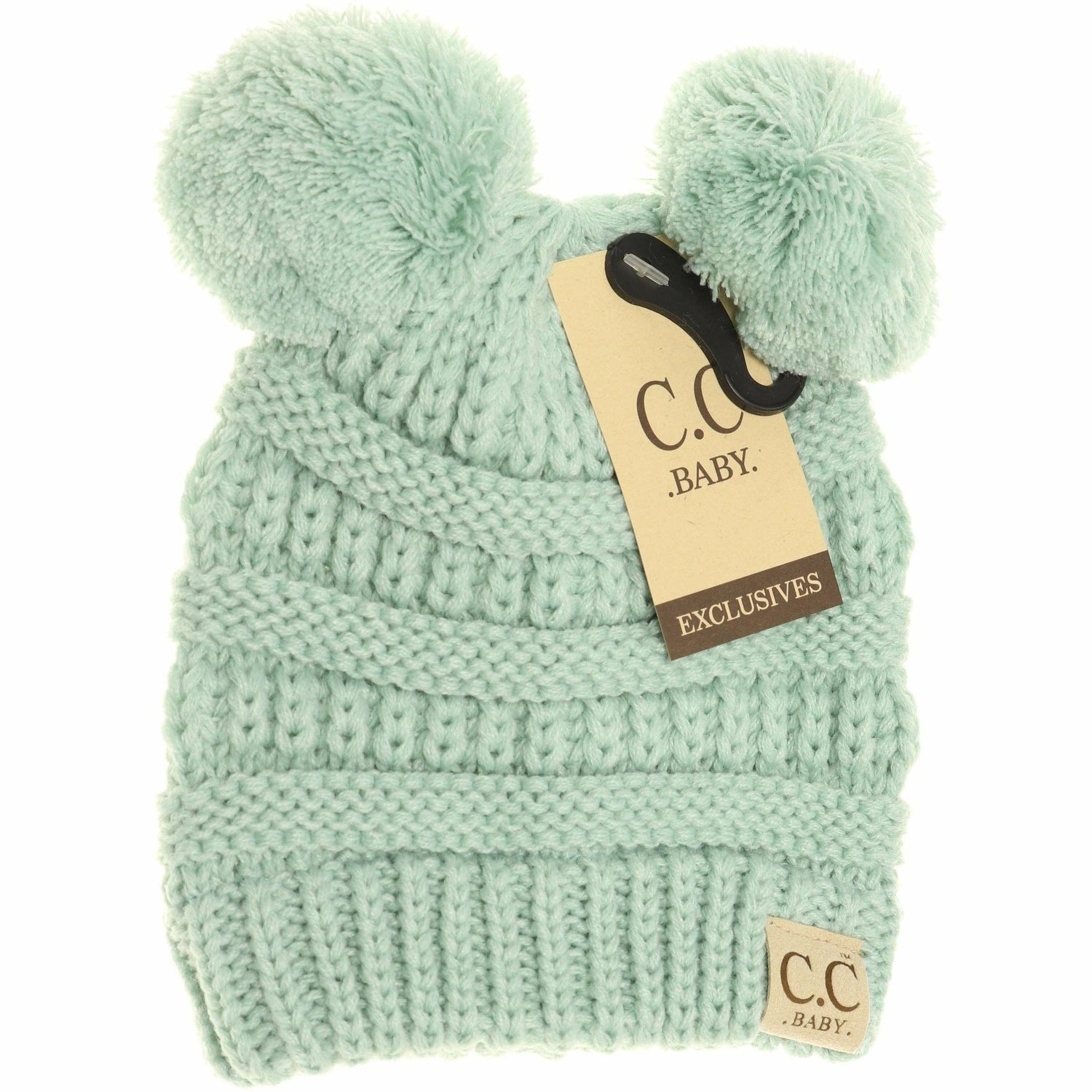 BABY Solid Double Pom CC Beanie BABY23POMPOM: Pale Blue