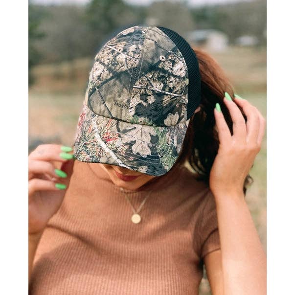 C.C MOSSY OAK Mini Break-Up Camouflage Mesh Back Ball Cap BA936: Mossy Oak Mini Break Up