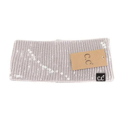 Allover Clear Sequin Head Wrap HWC0044: Chocolate