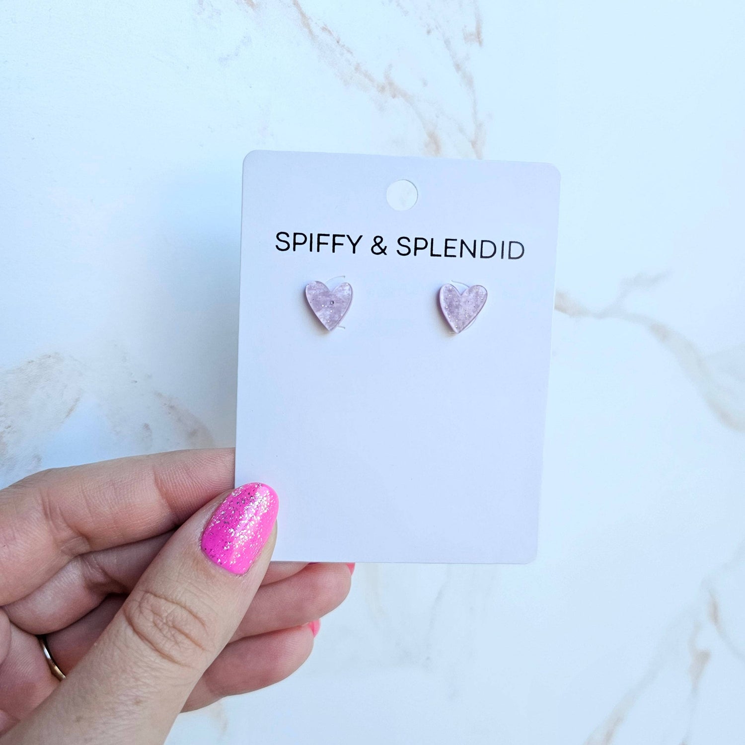 Hand Drawn Heart Studs - Lavender Purple // Jewelry, Earrings, Valentine