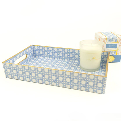 Blue Cane Vanity Tray by 8 Oak Lane