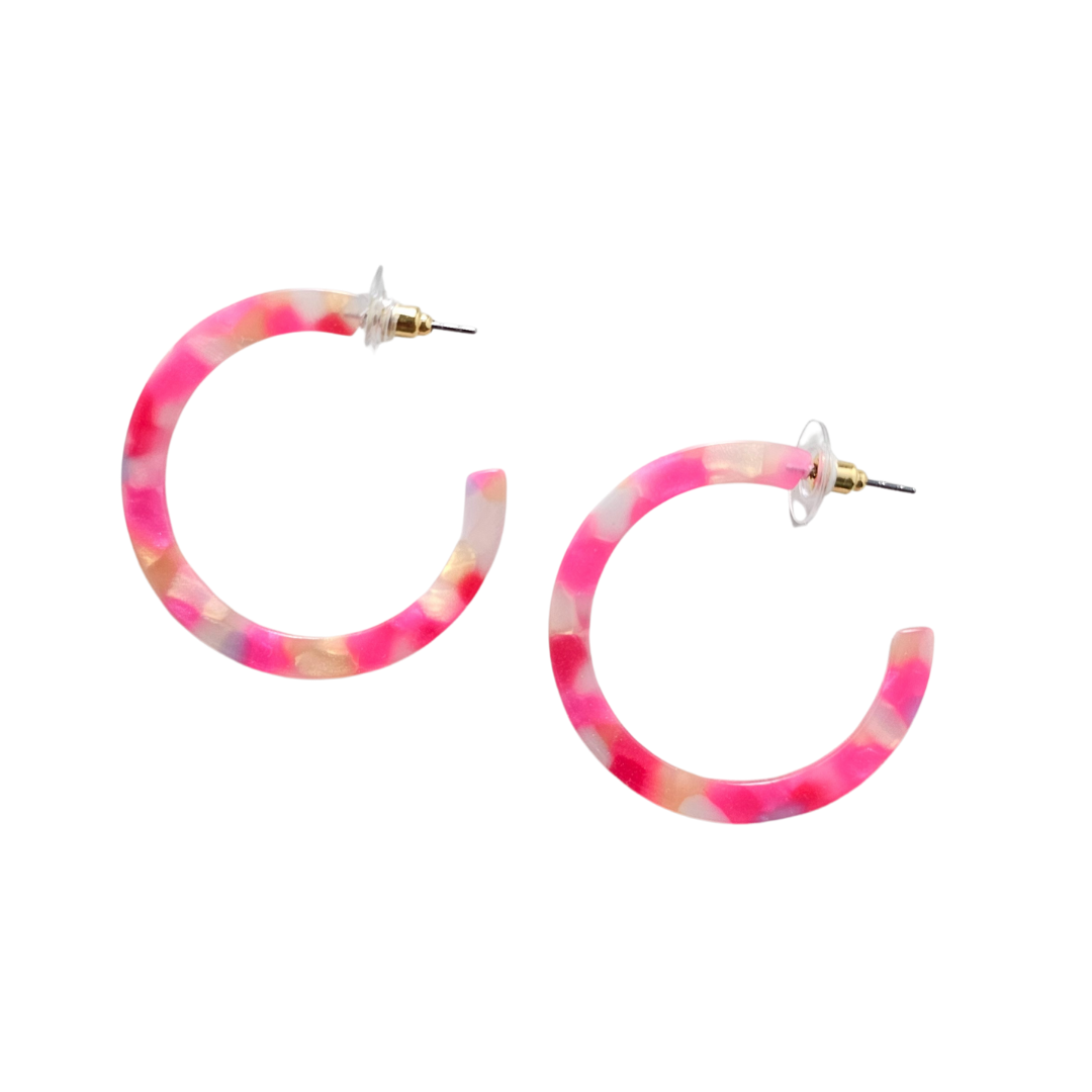 Camy Hoops - Tropical Pink // Earrings, Jewelry, Gifts