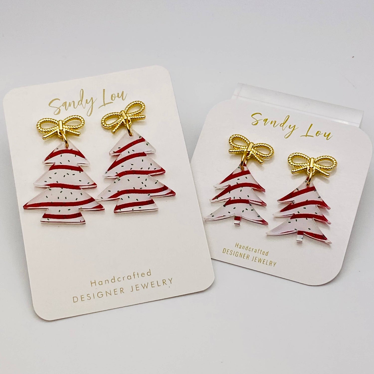 Christmas Cake Festive Acrylic Earrings: Small 1.25&quot;