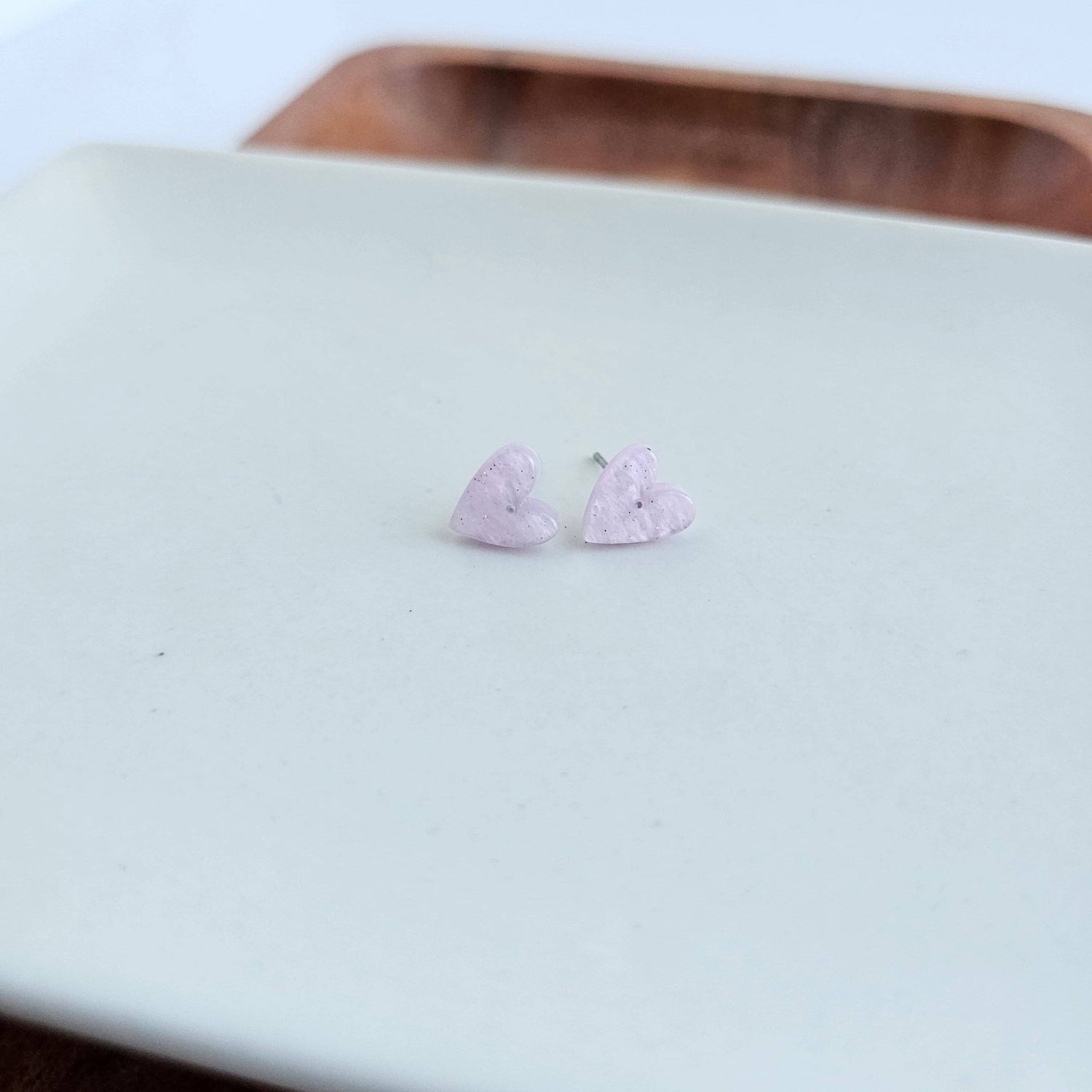 Hand Drawn Heart Studs - Lavender Purple // Jewelry, Earrings, Valentine