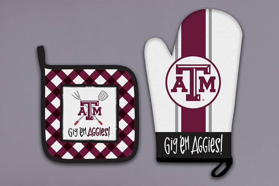 TX AM  MITT POT Holder SET