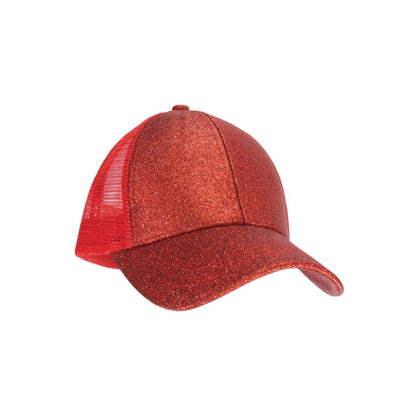 Glitter High Pony Criss Cross C.C Ball Cap BTB8063: Rose Gold
