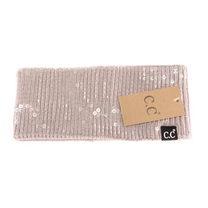 Allover Clear Sequin Head Wrap HWC0044: Lt. Grey