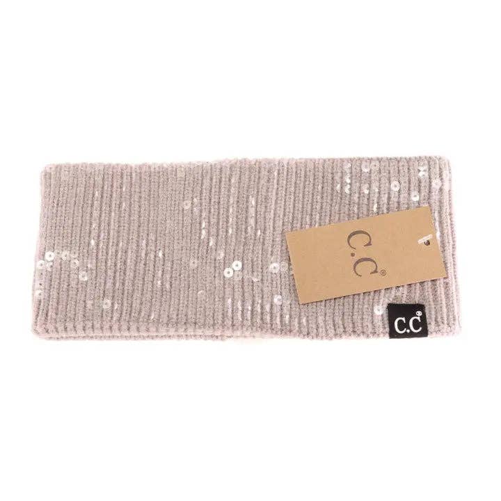 Allover Clear Sequin Head Wrap HWC0044: Chocolate
