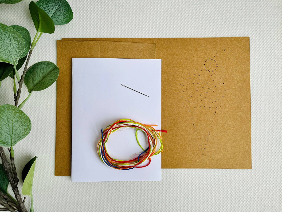 DIY Ice Cream Cone Embroidery Card Kit for Beginners