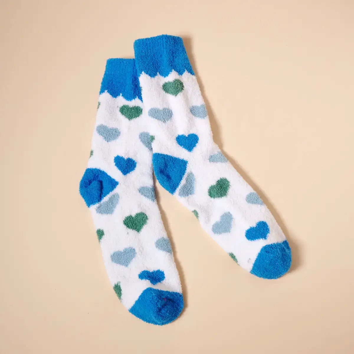 Fuzzy Heart Print Socks Gift Set – 4 Pairs for Valentine&