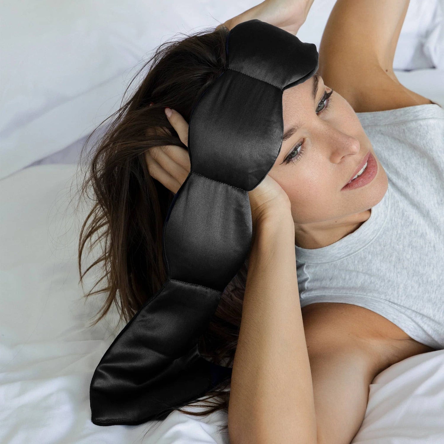 NodPod 100% Mulberry Silk Weighted Sleep Mask- Noir - Eye Mask