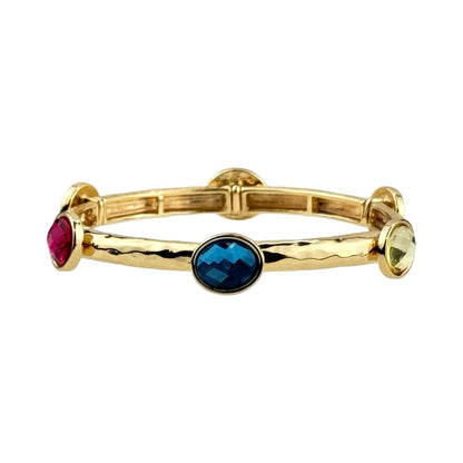 Faceted oval crystal bracelet: Blue
