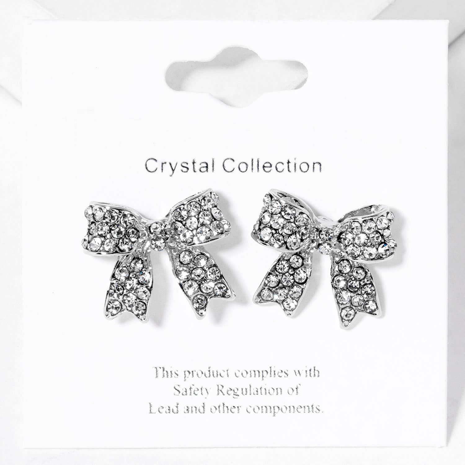 Crystal Rhinestone Pave Bow Stud Earrings
: Black Clear