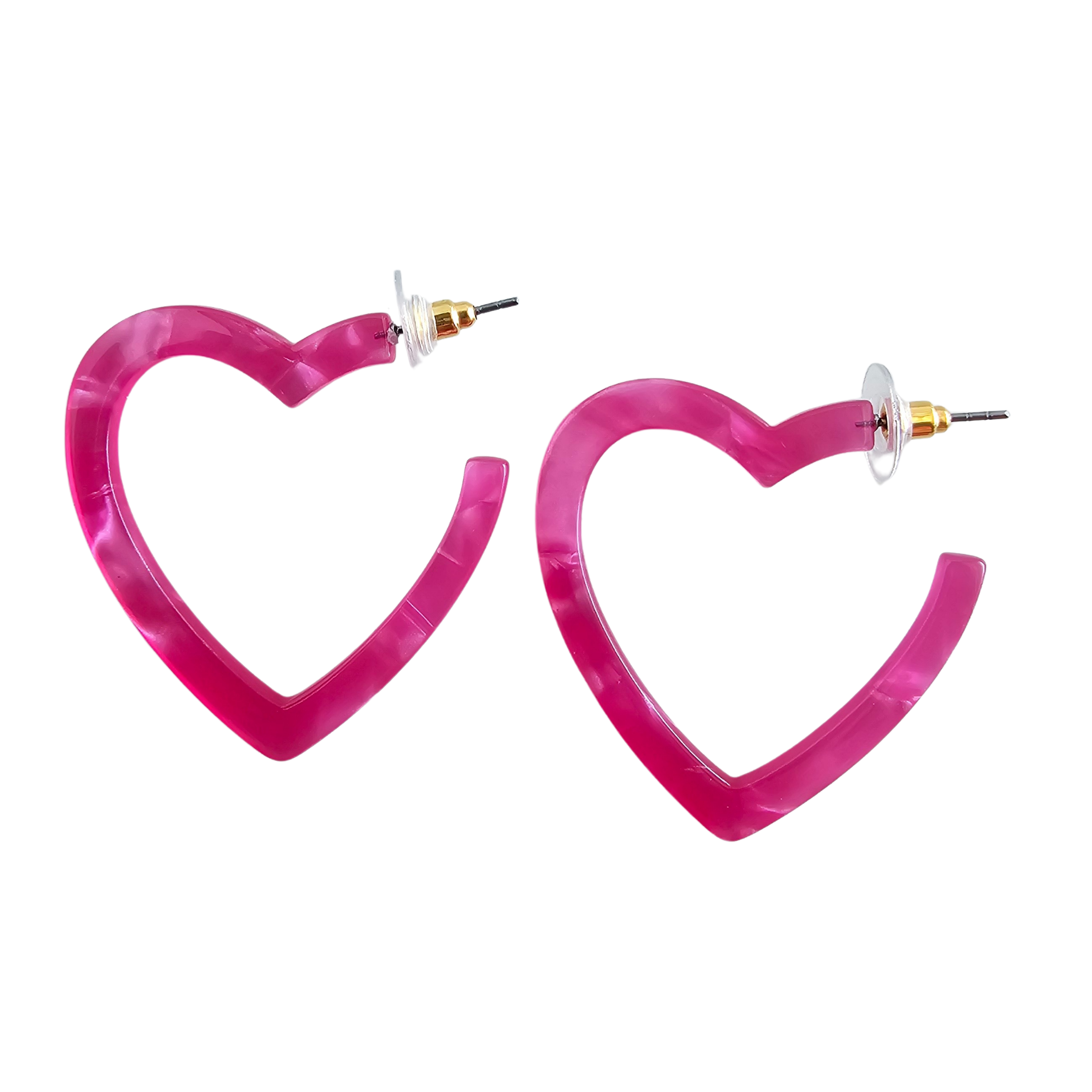 Heart Hoops - Hot Pink // Valentine&