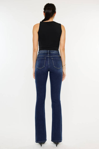 OPEN PACK HIGH RISE BOOTCUT JEANS-KC20004D: DARK / 3/25