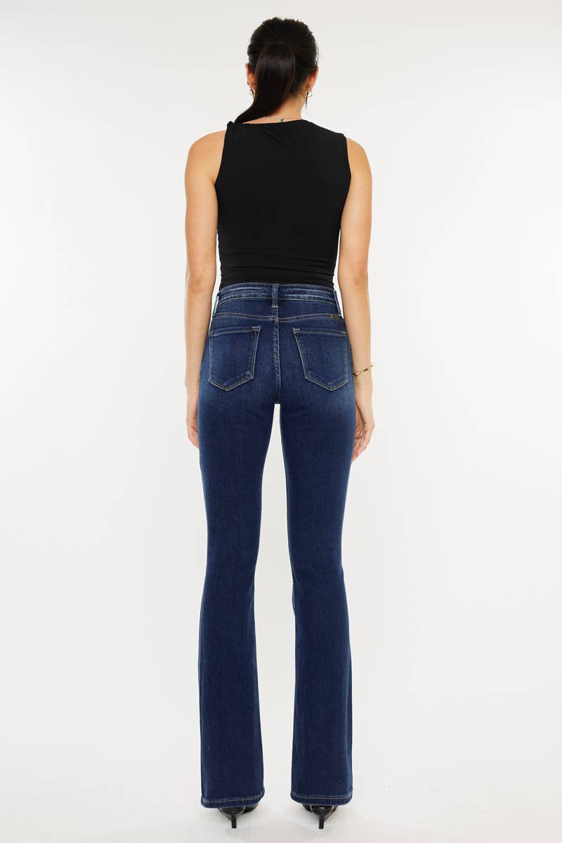 OPEN PACK HIGH RISE BOOTCUT JEANS-KC20004D: DARK / 7/27