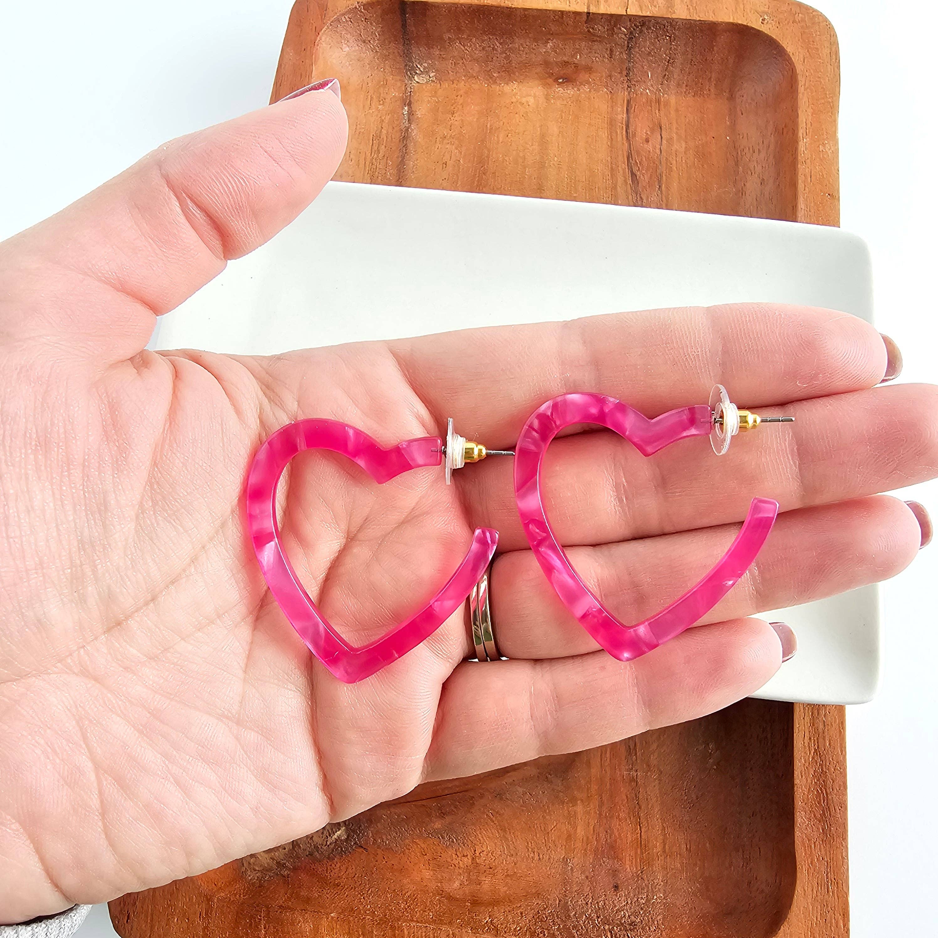 Heart Hoops - Hot Pink // Valentine&