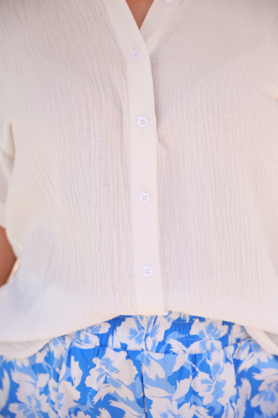 Sawyer Gauze Top, White: White by Jess Lea