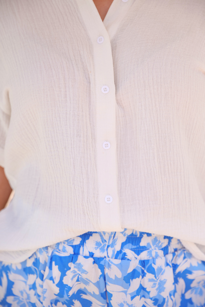 Sawyer Gauze Top, White: White by Jess Lea