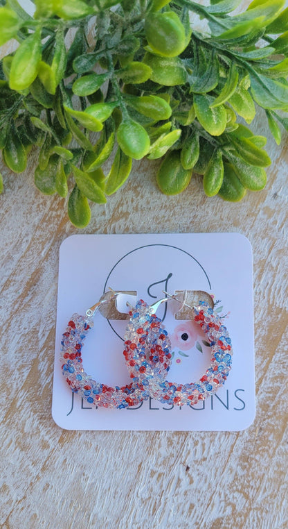 Red White and Blue Hoops