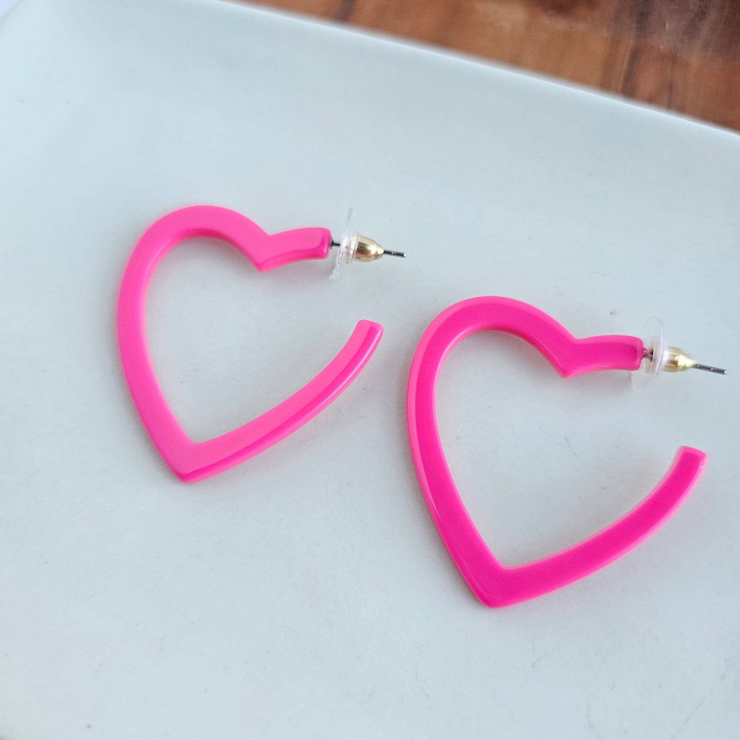 Heart Hoops - Ultra Pink // Jewelry, Earrings, Valentine&