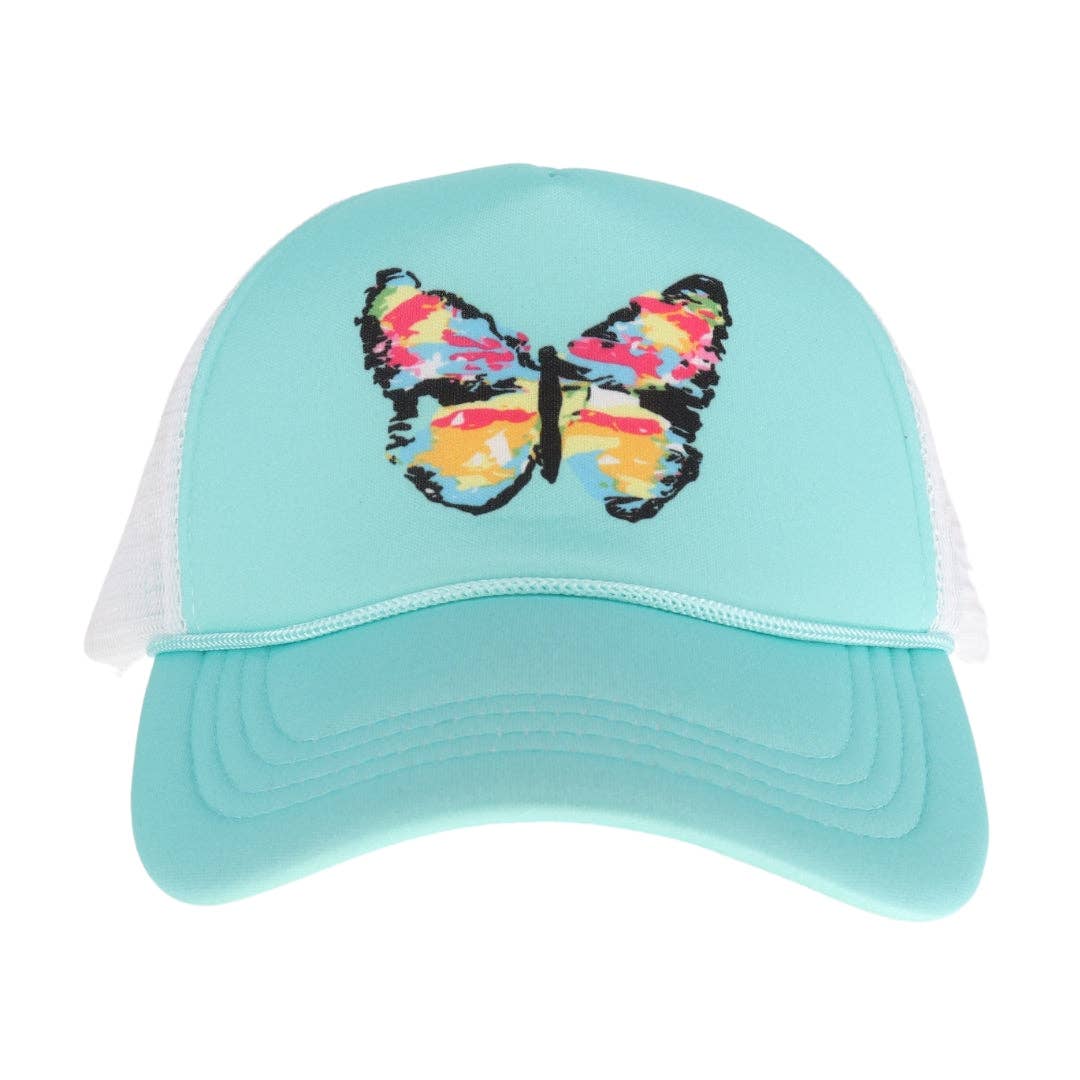 Multicolored Abstract Butterfly C.C Ball Cap GBA02: White