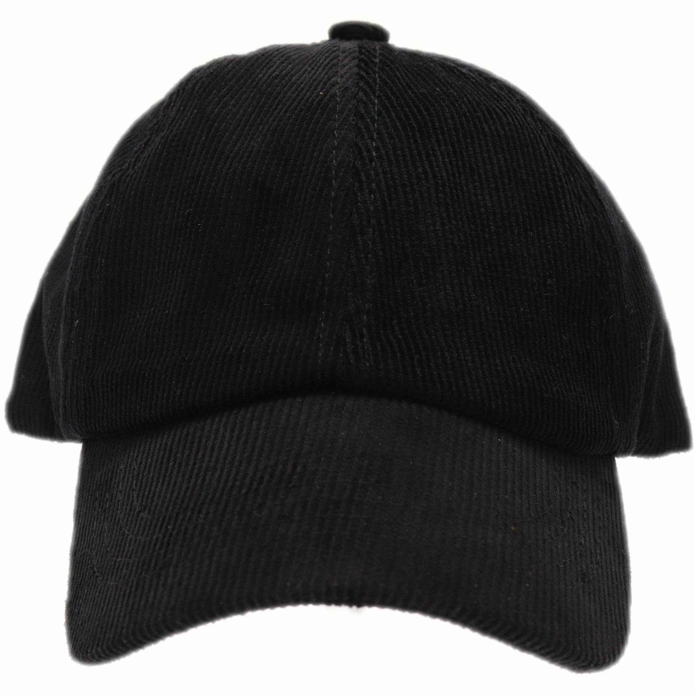 Corduroy Criss Cross High Pony CC Ball Cap BT937: Black