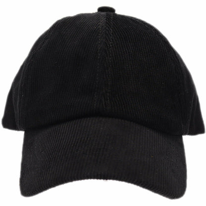 Corduroy Criss Cross High Pony CC Ball Cap BT937: Black