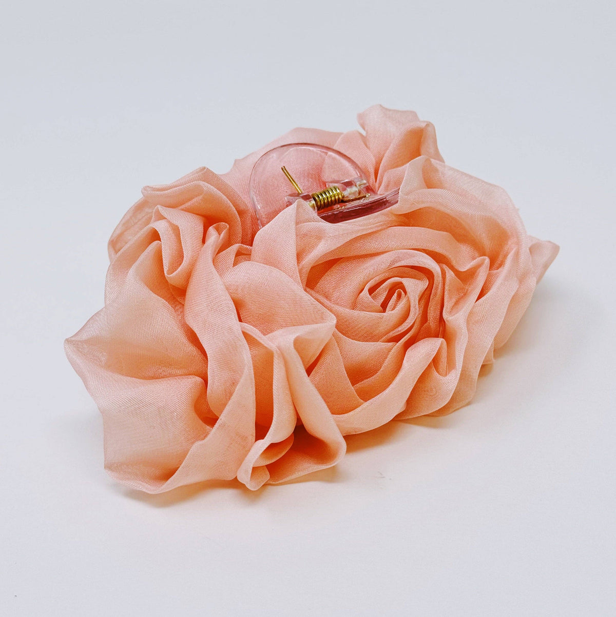 Sheer Flower Hair Claw: Black