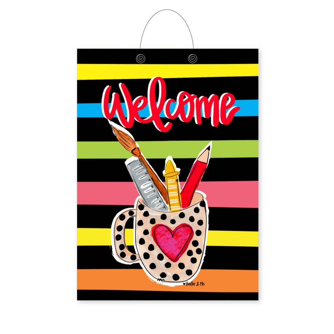Welcome Teacher Supply Cup Door Hanger