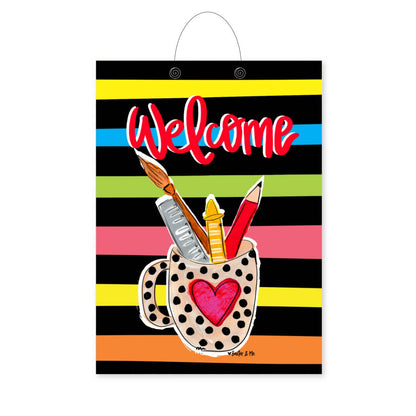 Welcome Teacher Supply Cup Door Hanger