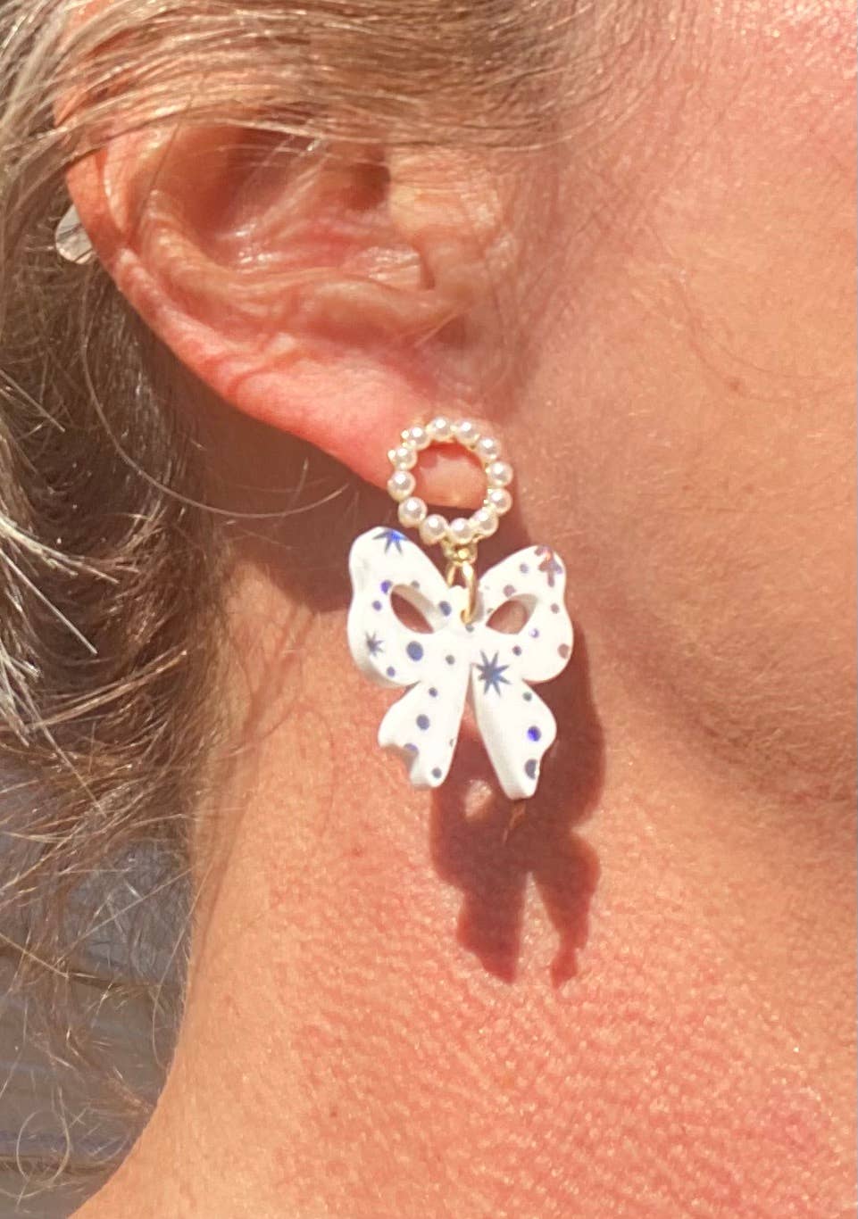 EASTER PEARL WITH BOWS EARRINGS 