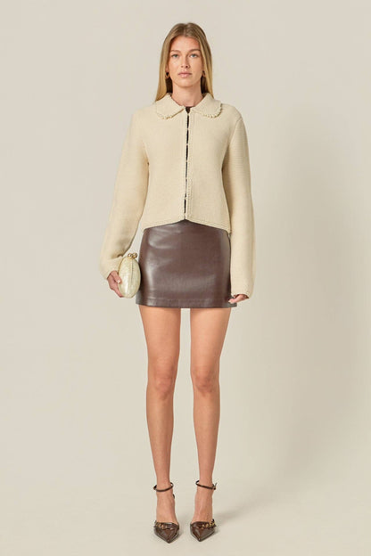 Pearl Knit Cardigan: IVORY / XS