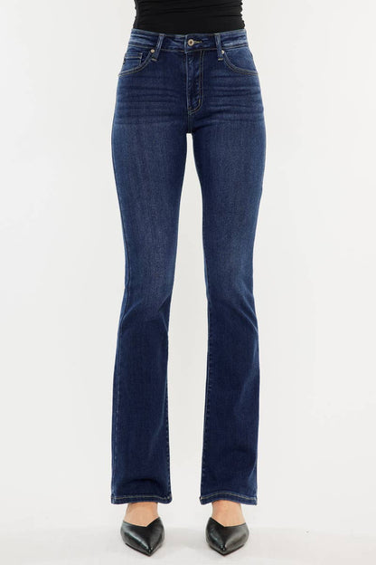 OPEN PACK HIGH RISE BOOTCUT JEANS-KC20004D: DARK / 9/28