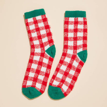 Christmas Fuzzy Socks Assorted Pack of 4: Assorted / One / 4DS98001