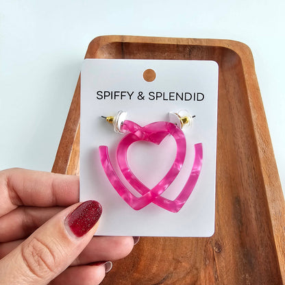 Heart Hoops - Hot Pink // Valentine&