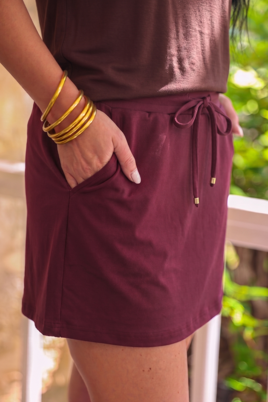 Jess Lea  Solid Burgundy Skort: Burgundy