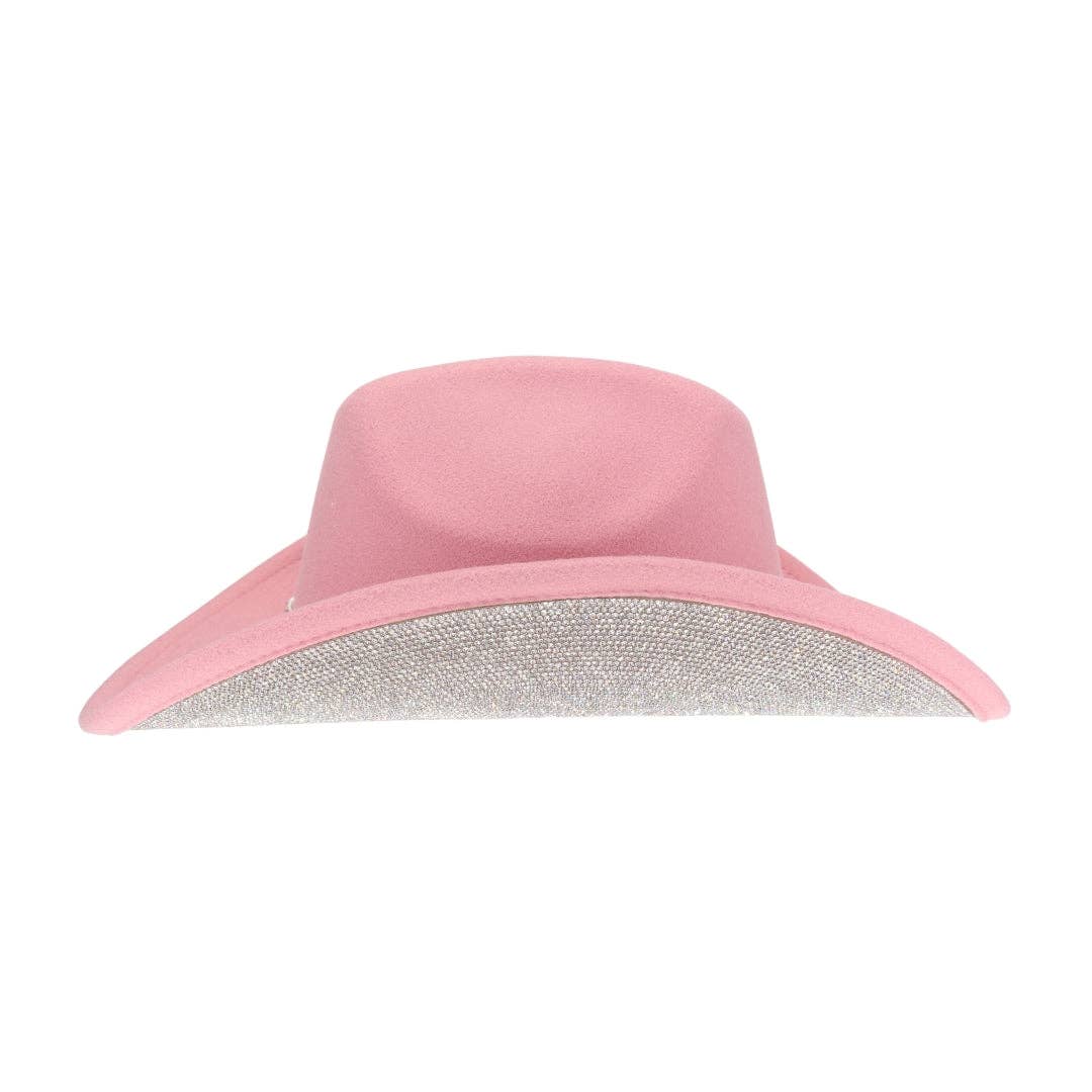 Tinseltown Rhinestone Cowboy Hat VCC0073: Hot Pink/Clear