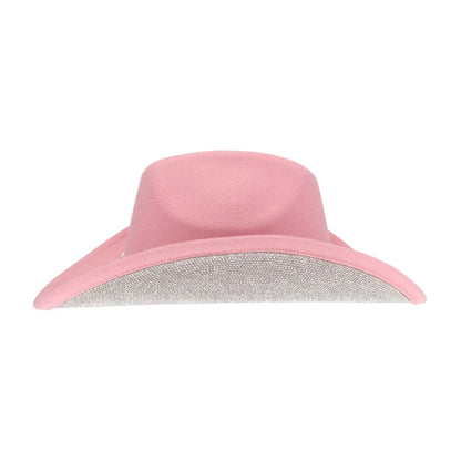 Tinseltown Rhinestone Cowboy Hat VCC0073: Hot Pink/Clear