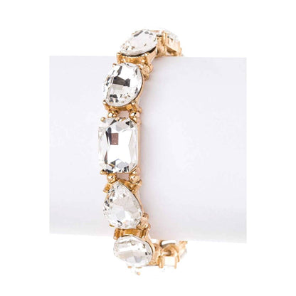 Mix Crystal Stretch Bracelet: Gold/Multi