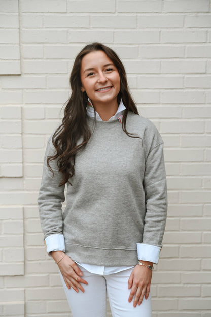 Danny Sweatshirt - Grey w Pink &amp; Lime Stripe Ribbon: Grey w Pink &amp; Lime Stripe Ribbon / S (4-6) sweatshirt only