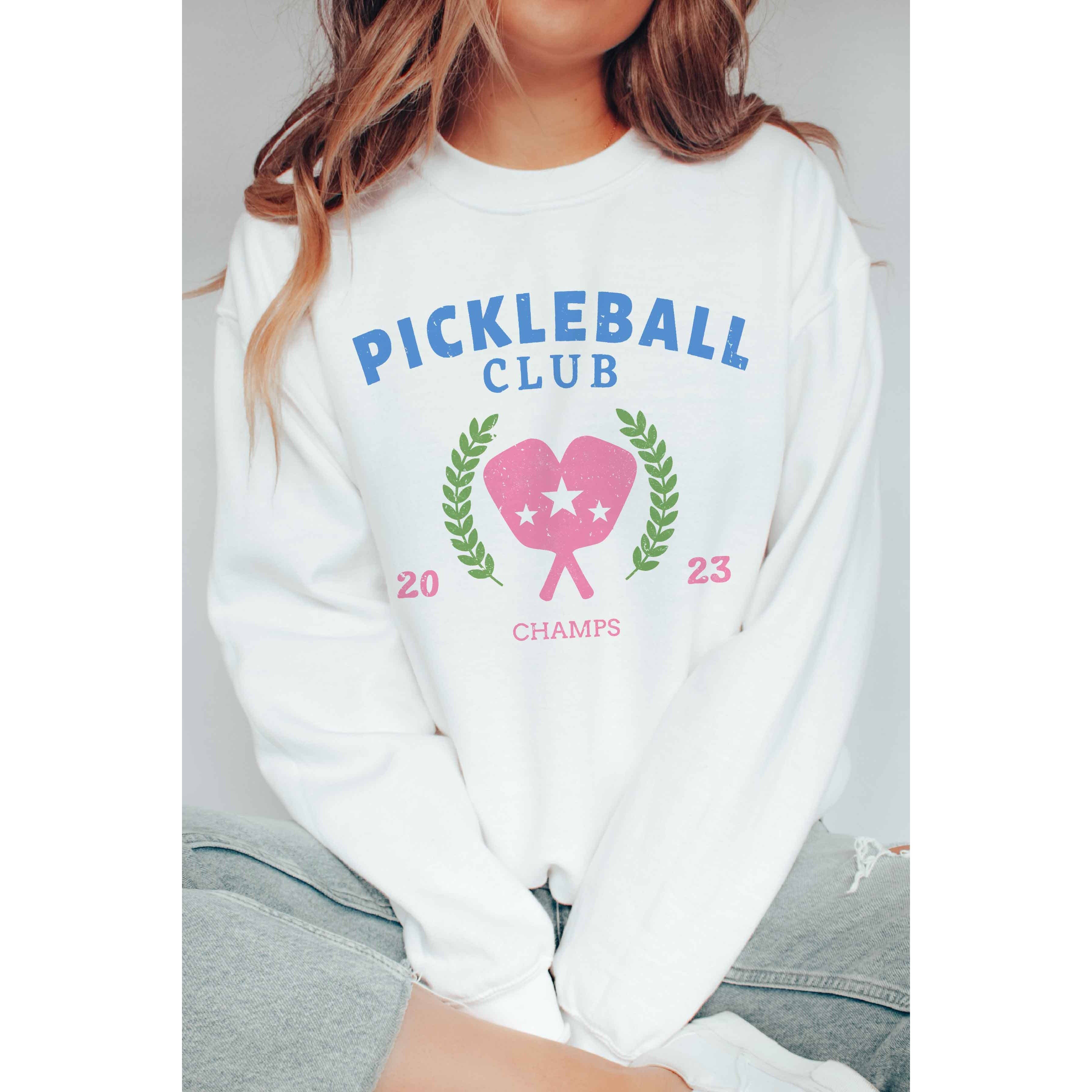PICKLEBALL CLUB Graphic Sweatshirt: ASH / M