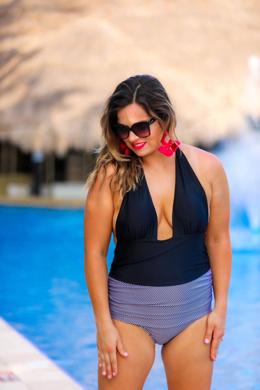 Make A Splash Halter Swimsuit by Jess Lea: Black