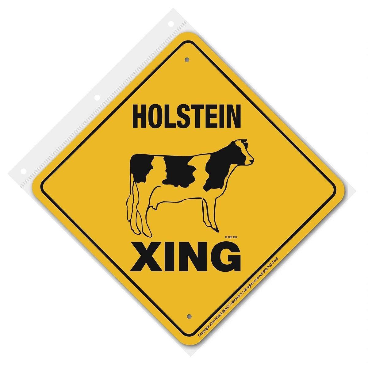 Holstein Xing Sign Aluminum 12 in X 12 in 