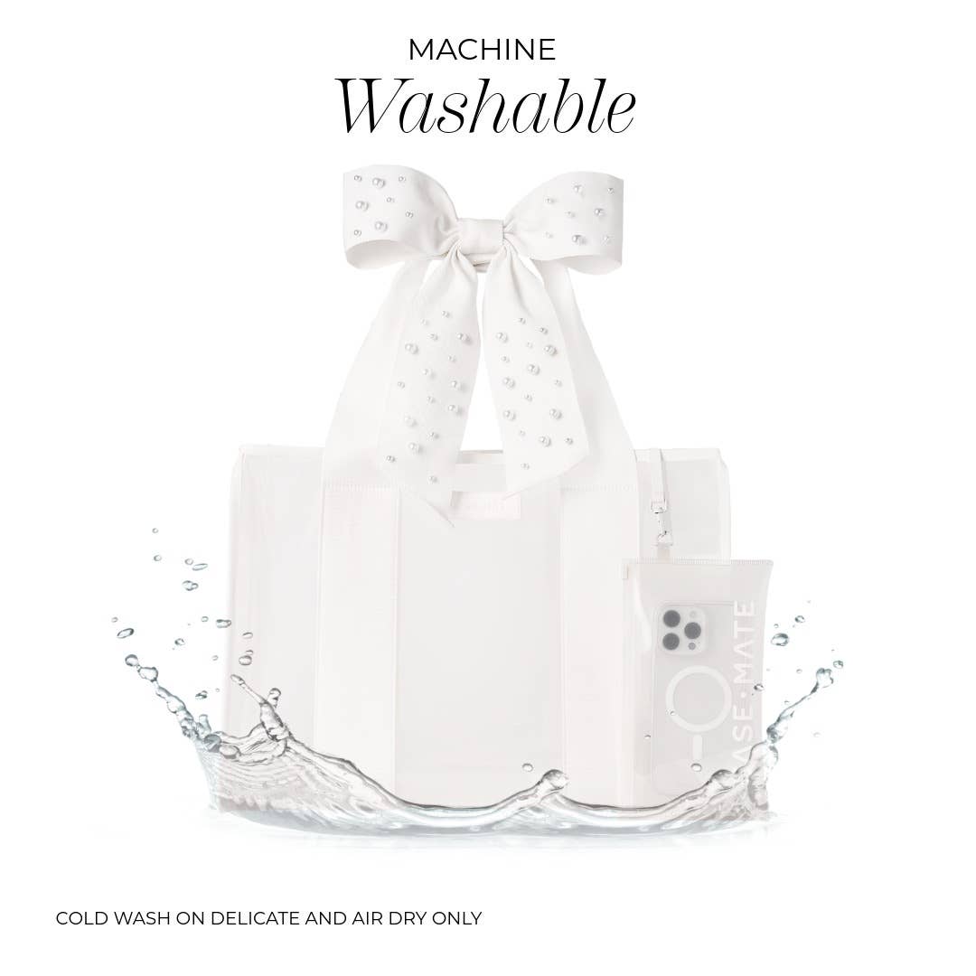 Case-Mate Ivory Pearl Bow Jelly Tote Bag Bride