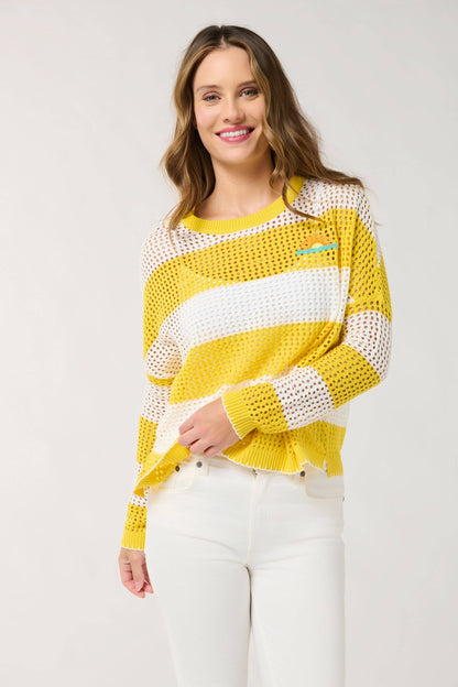 Shiraleah Sunrise STRIPED MESH SWEATER